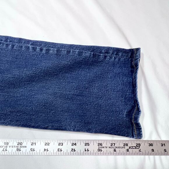 Levis 514 Jeans Men 36x30 Dark Blue Denim Wash Loose Straight Mid Rise Used - Picture 9 of 11